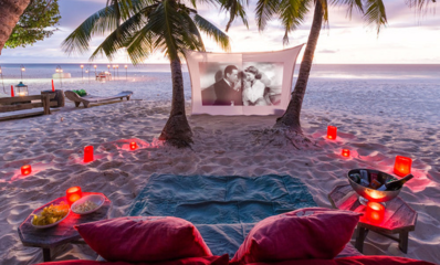 Watch a Movie on the beach at North Island Seychelles