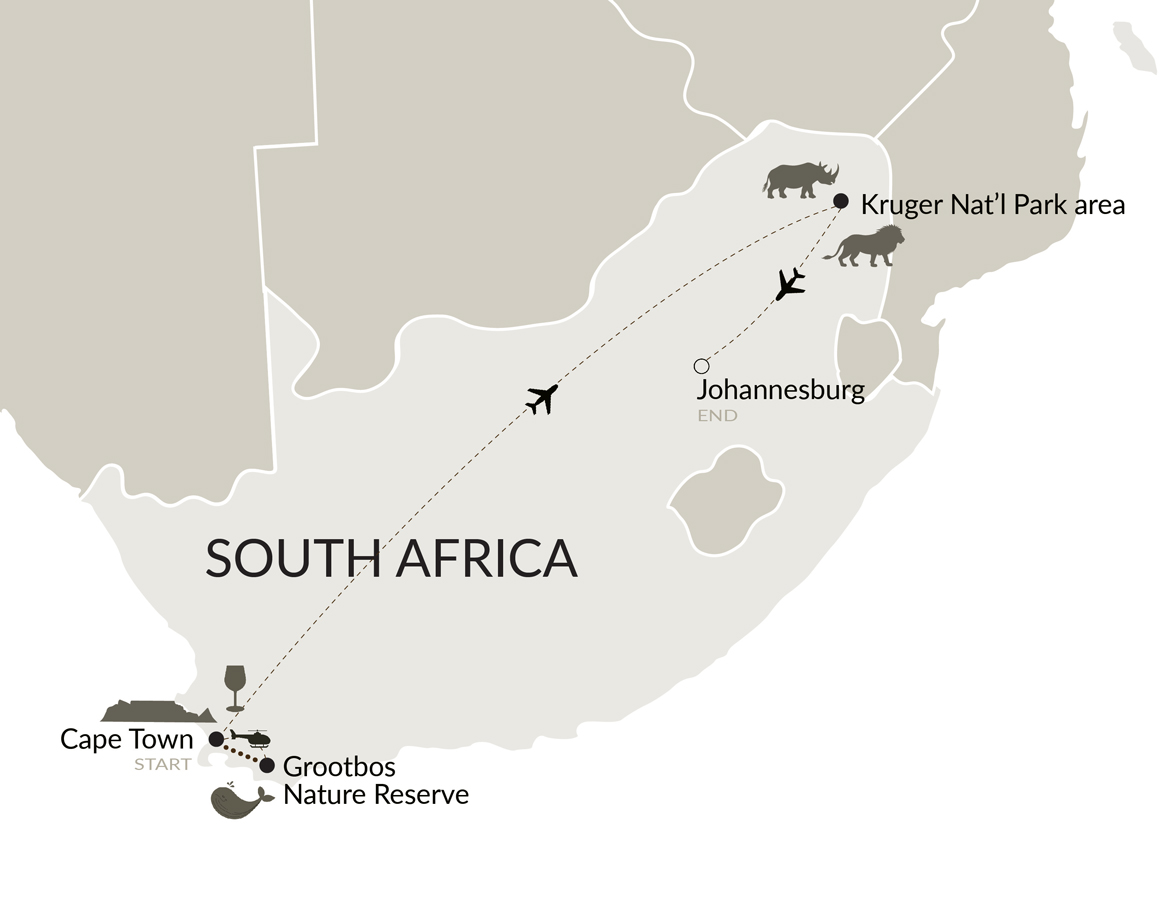 Extraordinary South Africa Itinerary Map
