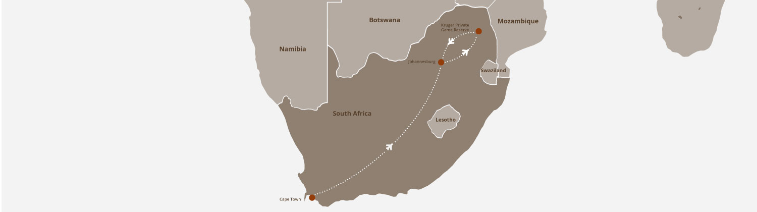 In The Footsteps Of Mandela Itinerary Map