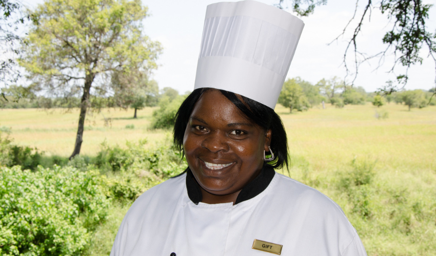Gift Khoza is the Head Chef at Sabi Sabi Selati Camp