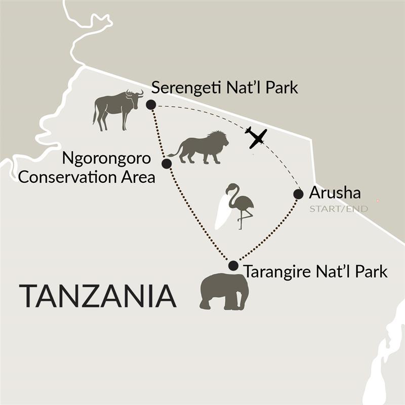 Tanzania Safari Route Map