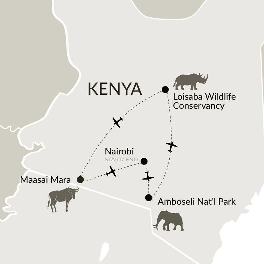 Skysafari Kenya Itinerary Map