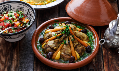 Chicken tagine is a traditional Moroccan dish