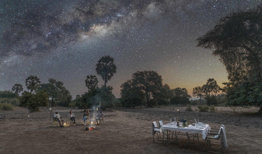 Bush dinner under the stars in Lower Zambezi