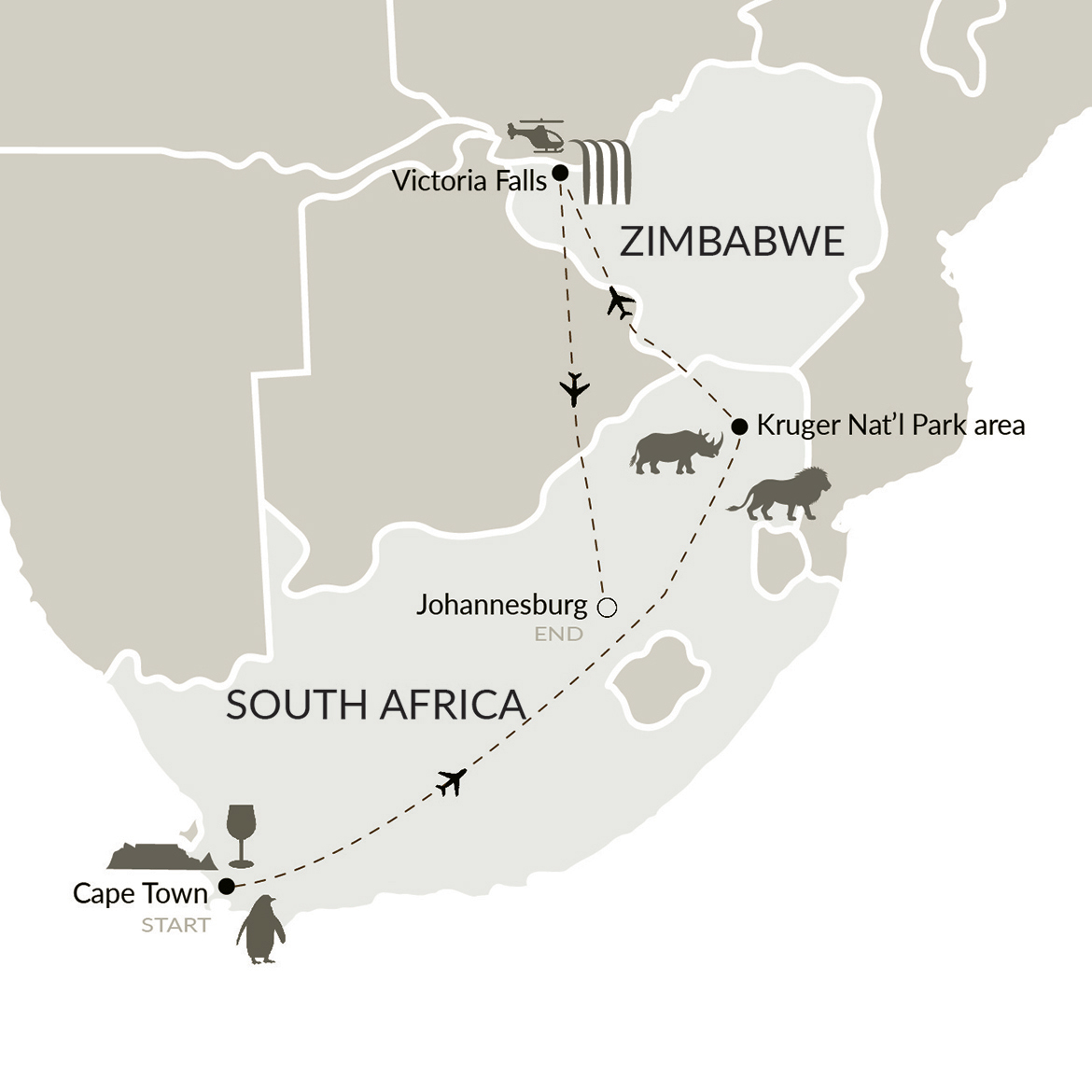 Itinerary map